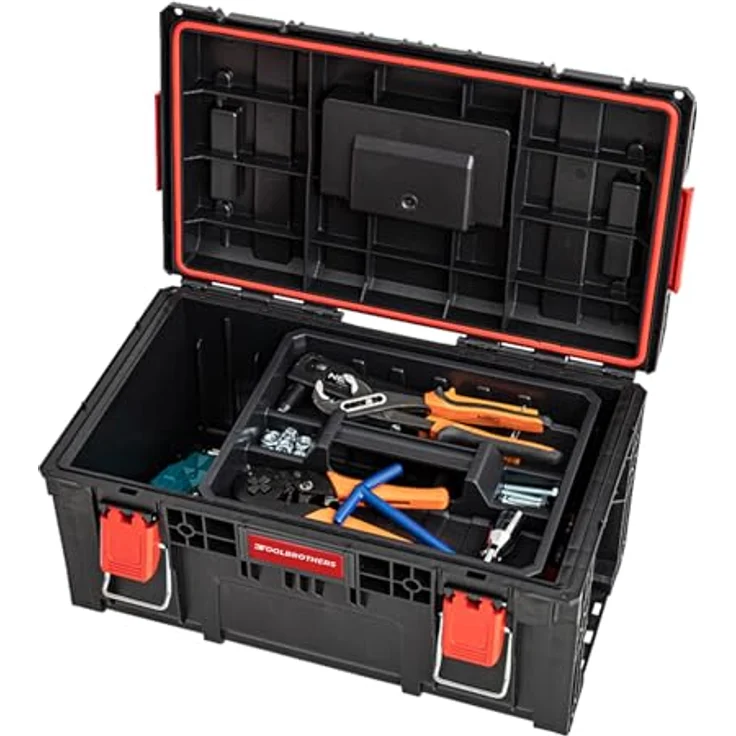 Tool Brothers RHINO XL Werkzeugkoffer ECO Vario+, 28l, stapelbar, IP66, 3 Trennwände, 535 x 327 x 271 mm – Bild 3