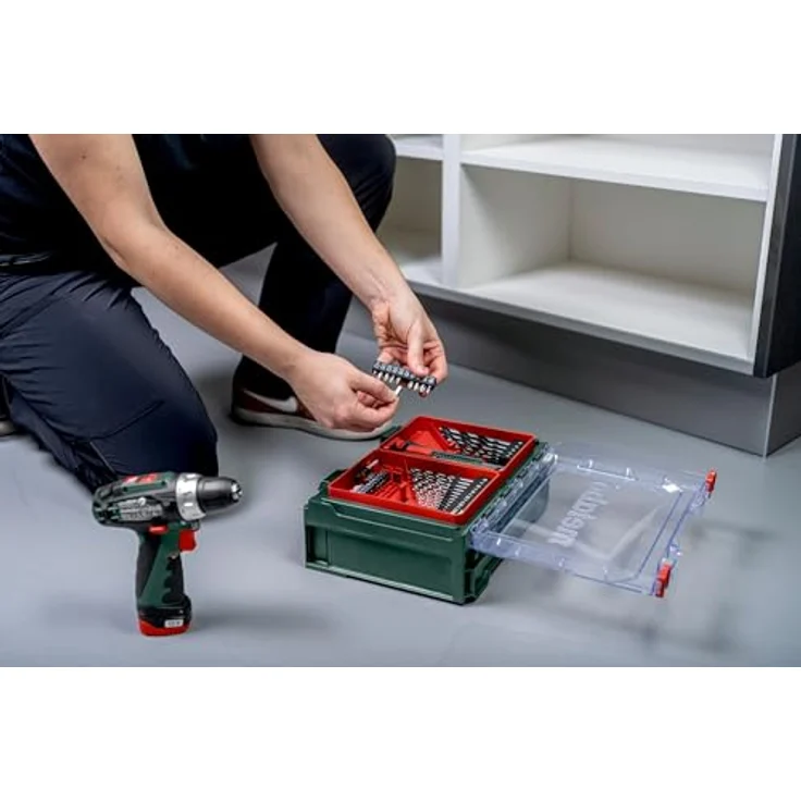 metabo Akku-Bohrschrauber PowerMaxx BS Basic Set 12 V, 2 x 2 Ah Li-Ion im Kunststoffkoffer, Mobile Werkstatt 41-teilig, leicht und kompakt – Bild 5