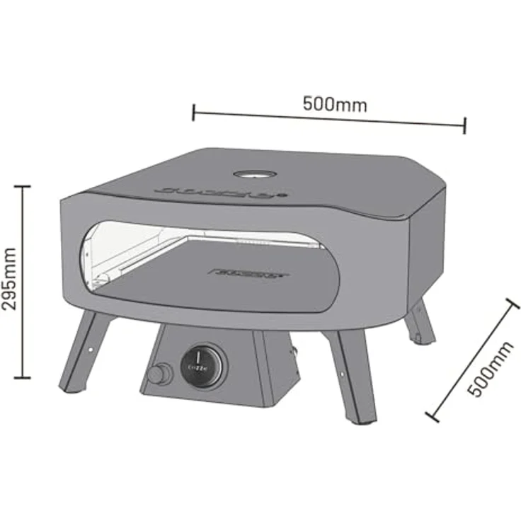 Cozze Pizzaofen Classic, Gasofen mit 6000 W Leistung, graues Edelstahl-Design, 13 Zoll Format – Bild 8