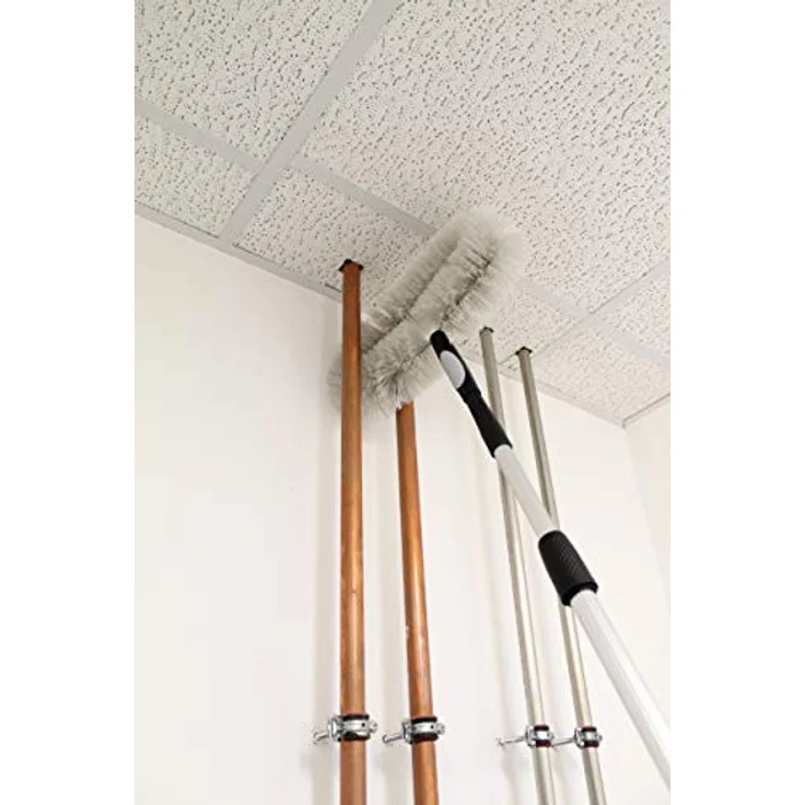 Pullach Hof Teleskopstiel Teleskopstange 6 Meter, ausziehbar, mit Staubbürste - Aluminium, schwarz – Bild 7