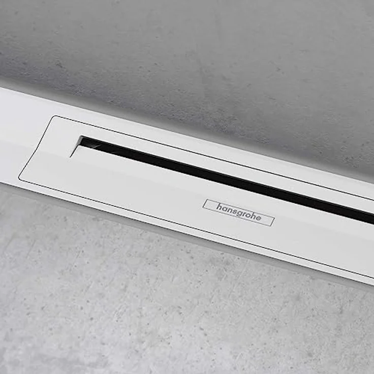 hansgrohe Fertigset Duschrinne RainDrain Flex, kürzbare Abflussrinne 1200mm zur Wandmontage, Mattweiß, höhenverstellbar, für barrierefreie Duschen, inklusive Befestigungsmaterial – Bild 3