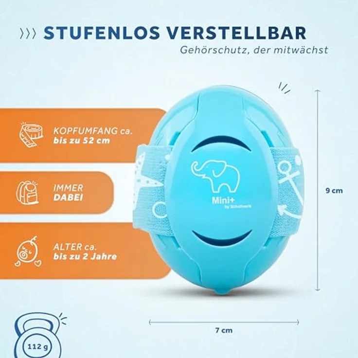 Schallwerk Kapselgehörschutz Schallwerk® Mini+ Gehörschutz für Kinder – Kapselgehörschutz Kleinkind, bis zu 37,7 dB Schutz, weiches Polster, einfaches Click-System, SCHALLWERK® App – Bild 4