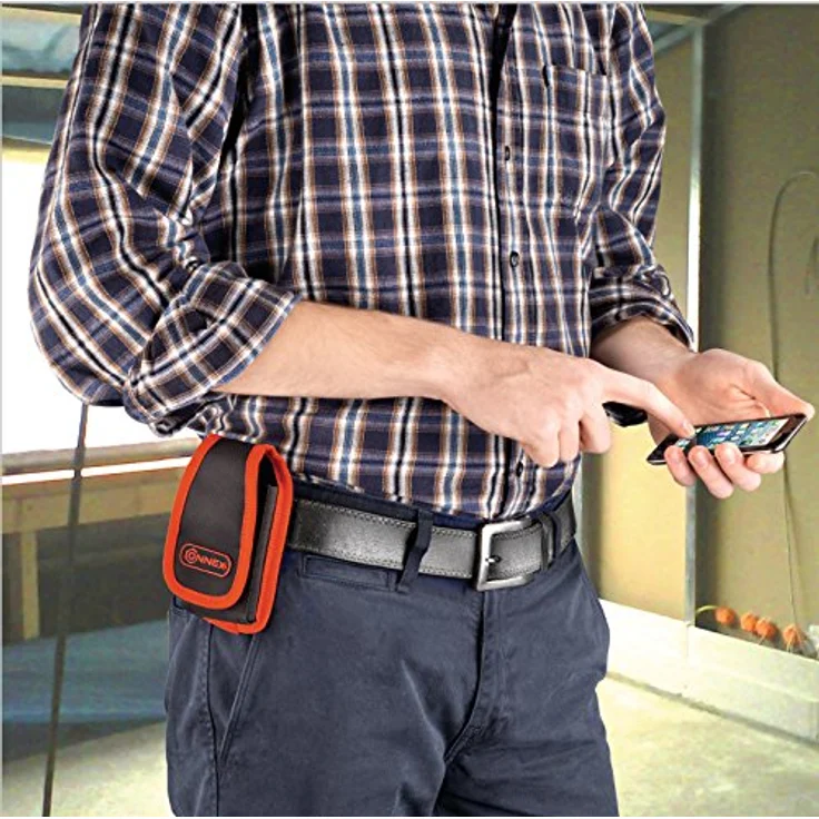 Connex Handytasche - Mit Klettverschluss - Ideal für Baustelle & Outdoor - Mit Gürtelschlaufe - Aus Polyester - Pflegeleicht-Smartphone-Tasche-Handyhülle-Baustellenhülle - COX952114 – Bild 3