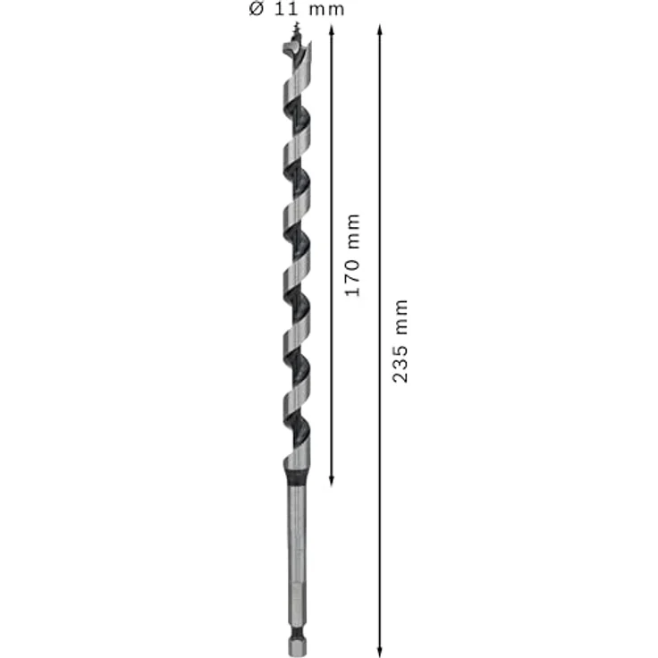 Bosch Professional Holzschlangenbohrer mit 1-4''-Sechskantschaft (Ø 11 mm) – Bild 3