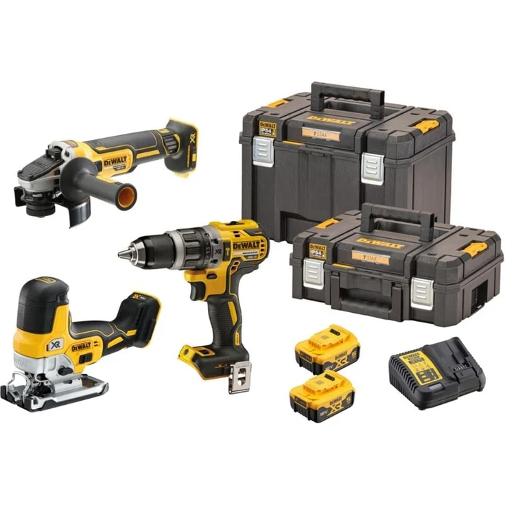 DeWalt Akku-Schlagbohrschrauber-Set DCK329P2T-QW, 18 V / 5Ah, bürstenloser Motor, ergonomisches Design, 13 mm Schnellspann-Bohrfutter