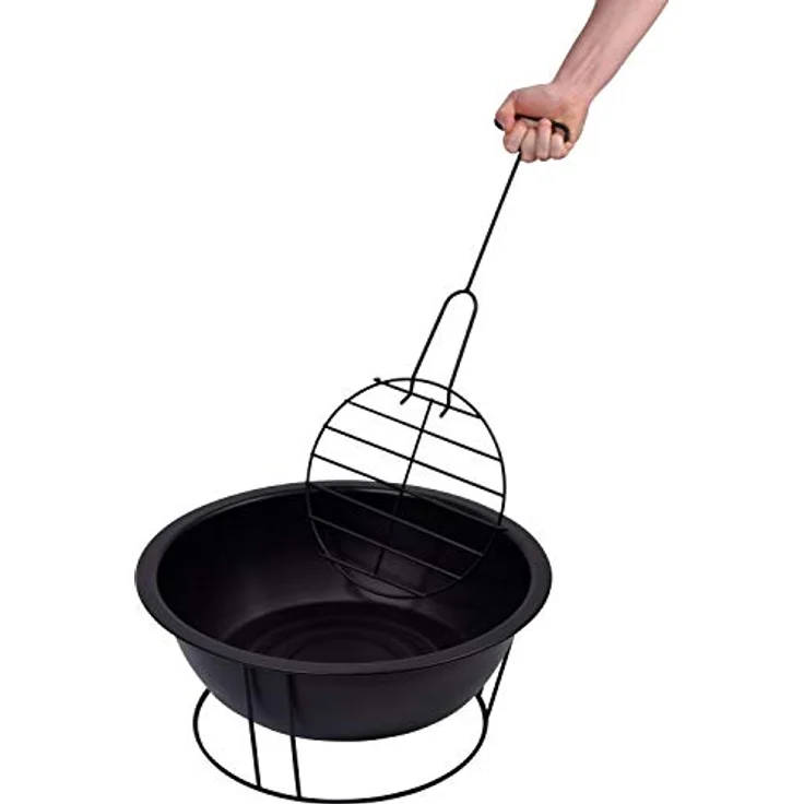 dobar® 35419 Feuerschale Lund | Feuerstelle mit Standfuß | Terrassenfeuer aus Stahl | Gartenfeuer Rund | Feuerkorb | Ø 52 x 23 cm | Schwarz – Bild 5