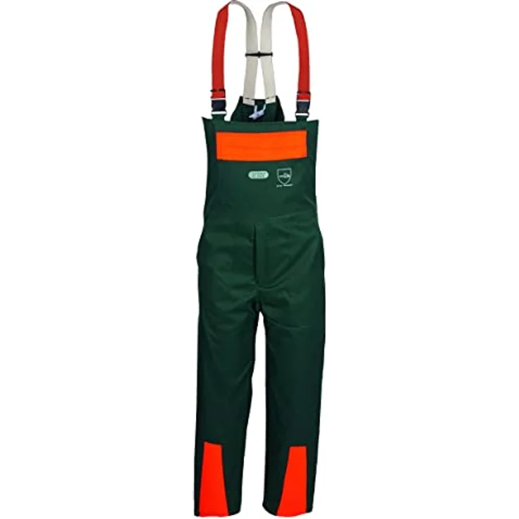 Watex 8-6612 Forstschutz-Latzhose "Forest-Jack", Schnittschutz, grün-leuchtorange, mit elastischen, verstellbaren Hosenträgern und seitlichem Schlitz – Bild 4