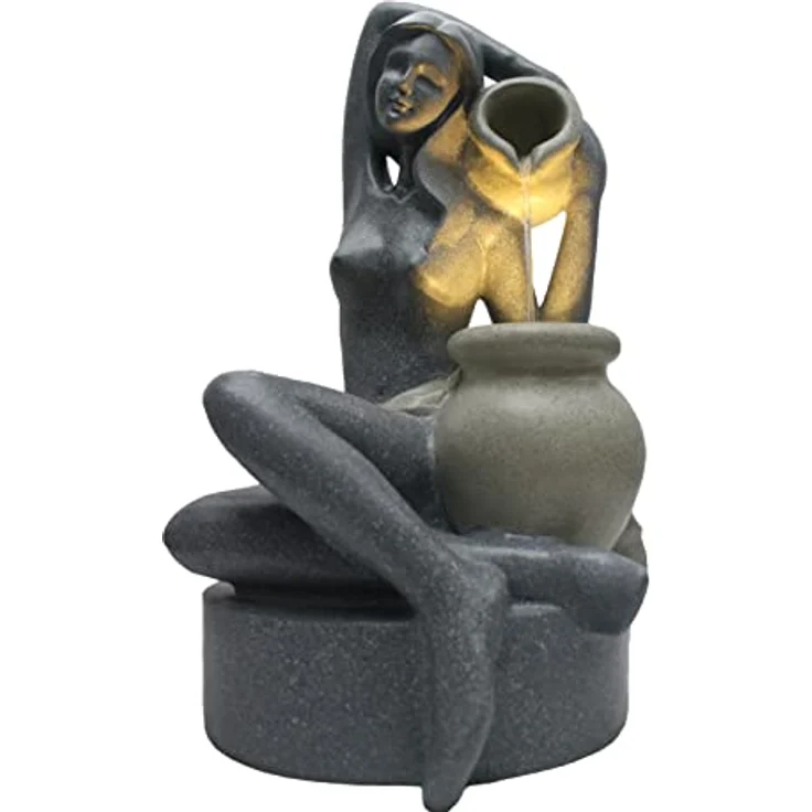 Gartenbrunnen mit LED Beleuchtung BK861 60 cm Springbrunnen Granit-Optik Zimmerbrunnen Wasserspiel Terrassenbrunnen Gartendekoration – Bild 2