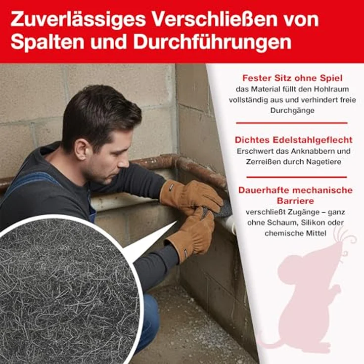 SWISSINNO Nager-Stop Stahlwolle Schädlingsvertreiber 1St. – Bild 6