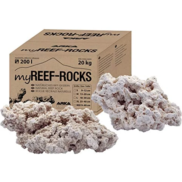 ARKA Aquatics ARKA myREEF-Rocks | Riffgestein für natürliche Aufbauten in jedem Meerwasser Aquarium | Ca. 18-30 cm | Schadstofffrei | Ideale Siedlungsfläche für nützliche Bakterien. | Inhalt: 20 kg – Bild 1