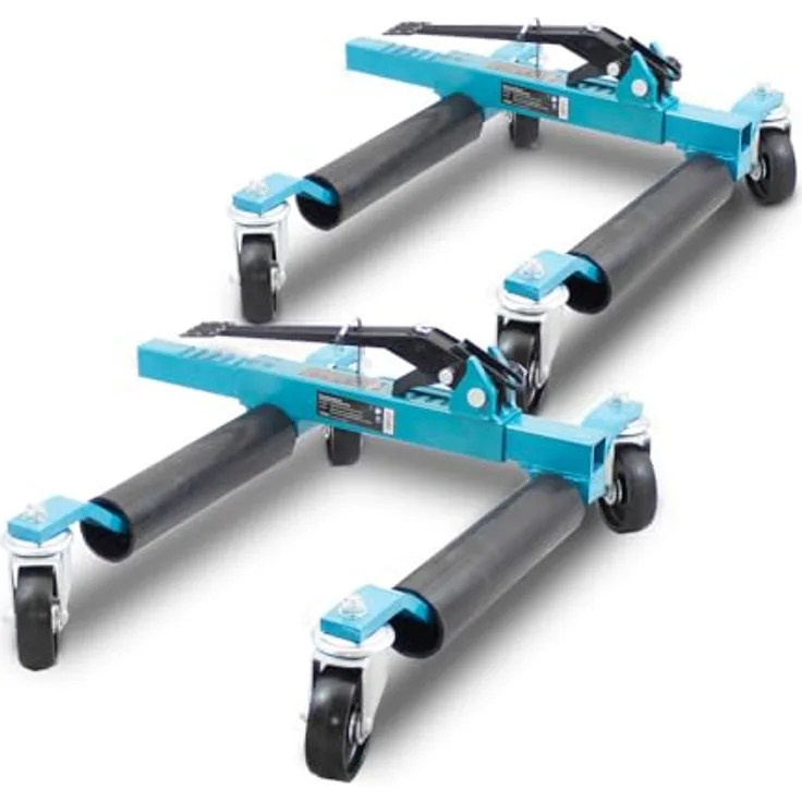 Bituxx 2x Rangierhilfe mit mechanischem Wagenheber, Tragkraft bis 560kg, blau, MS-19212
