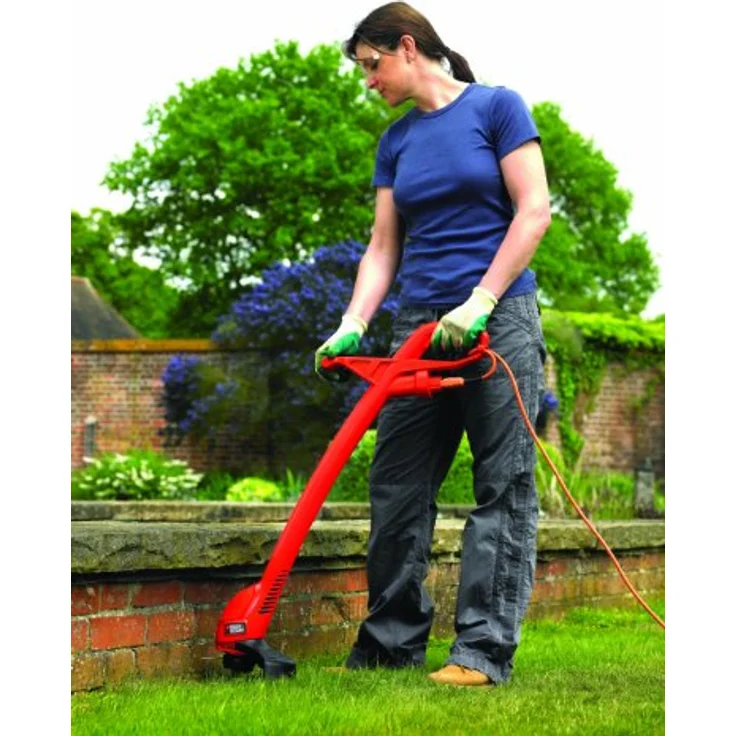 Black+Decker Elektro Rasentrimmer (350W, 25 cm Schnittbreite inkl. Ersatzspule) GL360SB, schwarz orange – Bild 14
