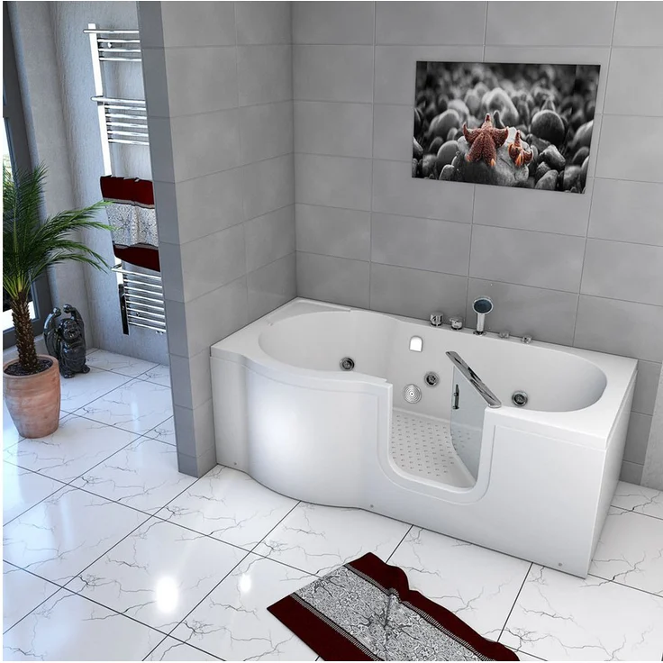 AcquaVapore Whirlpool-Badewanne AcquaVapore Sitzwanne Whirlpool Badewanne mit Tür S12-WP-R 85x170 cm, (1-tlg) - Innovation für sicheres und entspannendes Badeerlebnis - Preisvergleich