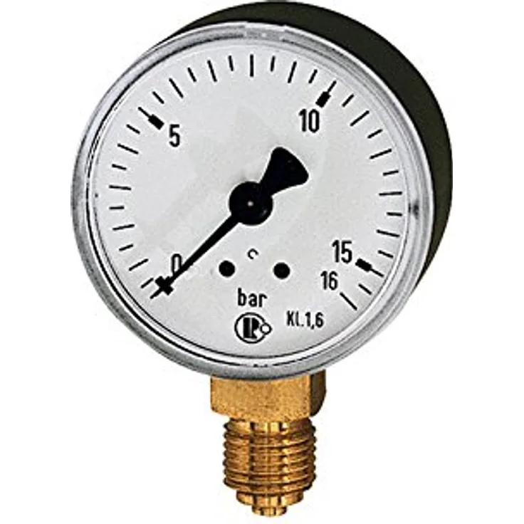 RIEGLER 101783-110/1 Standardmanometer, Stahlblechgehäuse, G 1/4, Messbereich 0-100,0 bar, Ø 50 mm, 1 Stück