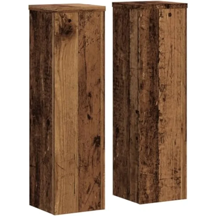 vidaXL Blumenständer Pflanzenständer 2 Stk. Altholz-Optik 17x17x60 cm Holzwerkstoff (2 St) – Bild 2