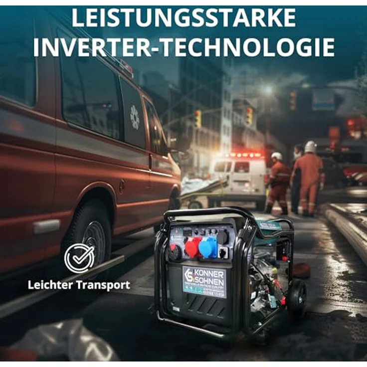 Könner & Söhnen Inverter-Stromerzeuger KS 8100iE 1/3 ATSR, max. Leistung 8,5 kW, einphasig und dreiphasig, mit ATS-Anschluss, elektrisch startend – Bild 4