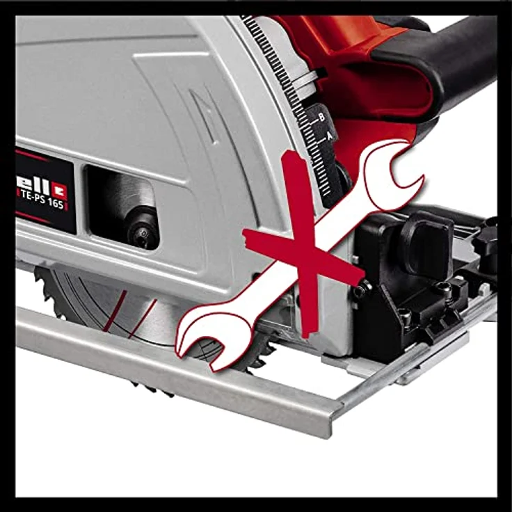 Einhell Tauchsäge TE-PS 165 (1.200 Watt, werkzeuglose Einstellung bei Schnitttiefe + Neigungswinkel, hochwertiges Hartmetall-Sägeblatt, Sägeblattarretierung) – Bild 4