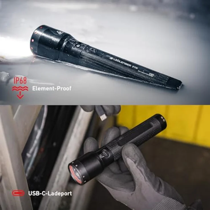 Ledlenser P7R, wiederaufladbare LED Taschenlampe mit 2000 Lumen, 320 m Fokus, USB-C, IP68 wasserdicht, 80 Stunden Leuchtdauer, 4 Leuchtmodi, ideal für Outdoor und Notfälle – Bild 5