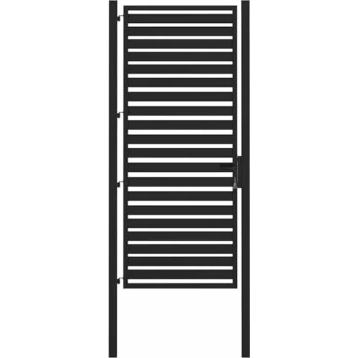vidaXL Gartentor Aluminium, abschließbar, schwarz, 100x200 cm, pulverbeschichtet – Bild 1