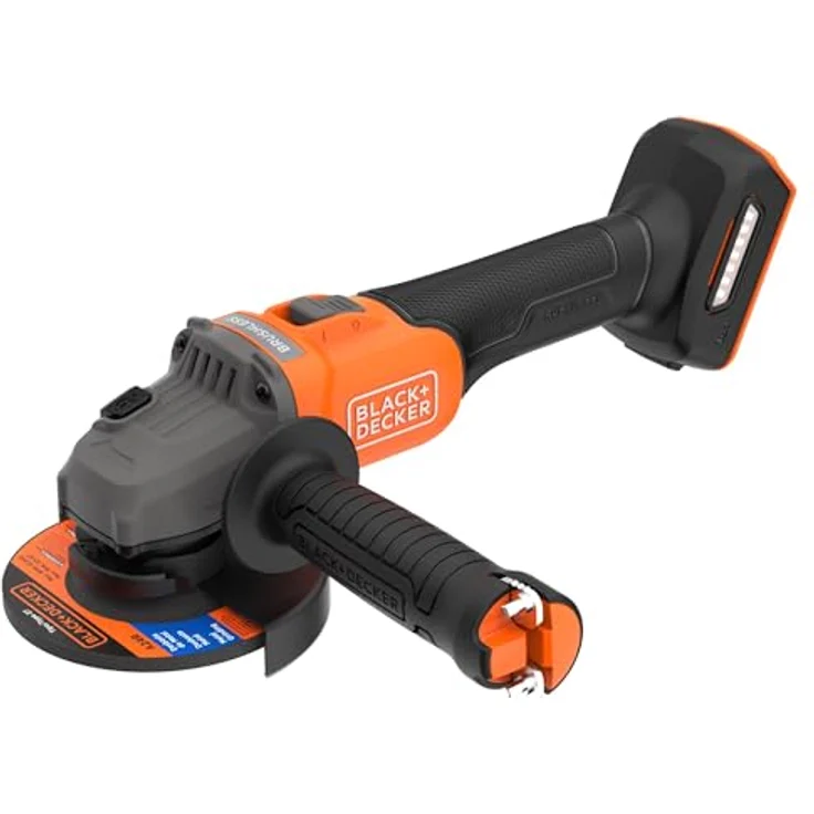 Black + Decker Akku-Winkelschleifer, 18V, 115mm Scheiben-ø, bürstenloser Motor, ohne Akku und Ladegerät – Bild 2