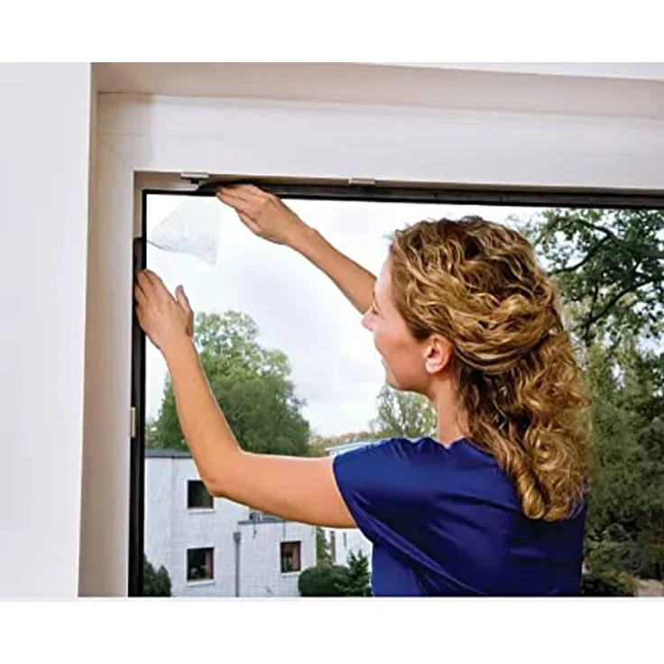 tesa Insect Stop STANDARD Fliegengitter für Fenster im 2er Pack - Insektenschutz zuschneidbar - Mückenschutz ohne Bohren - Fliegen Netz anthrazit, 2x 150 cm x 180 cm - Preisvergleich – Bild 3