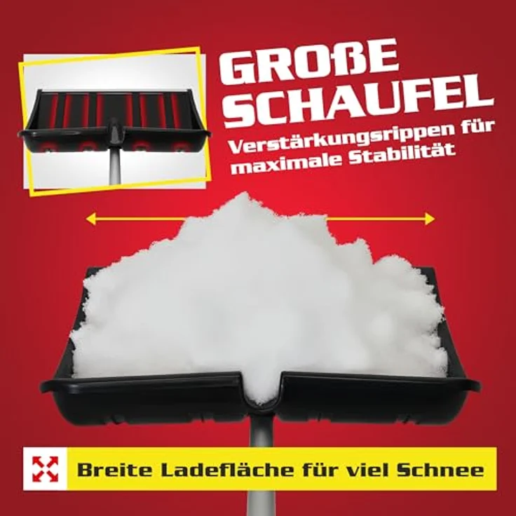 HECHT Schneeschaufel Teleskop 485 TF, 49 cm breite Schaufelfläche, stufenlos verstellbarer Teleskop-Stiel, leicht und stabil, ergonomischer D-Griff – Bild 6