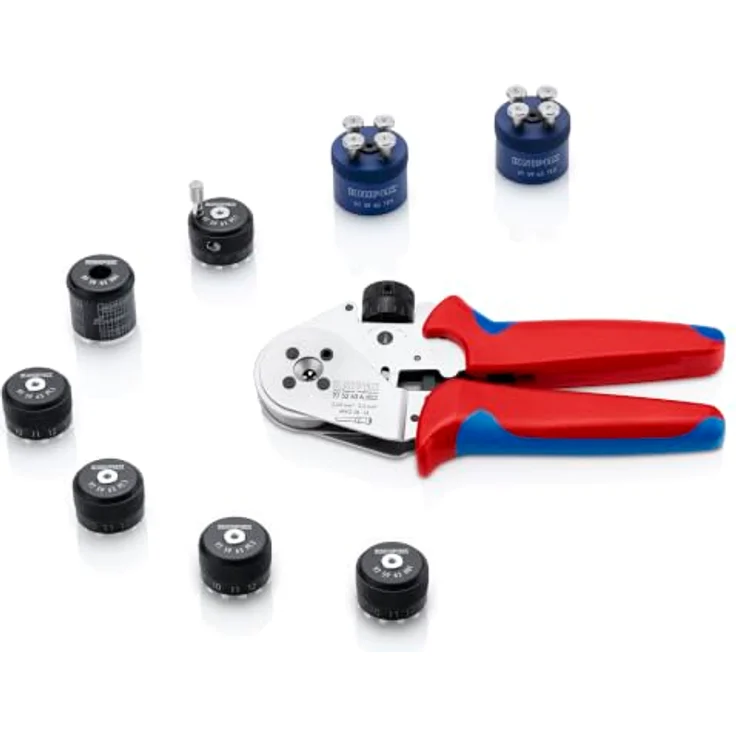 KNIPEX Vierdorncrimpzange für gedrehte Kontakte, präzise Crimpdornverstellung mit Stellrad, hohe Crimpqualität gemäß IEC 60352 – Bild 2