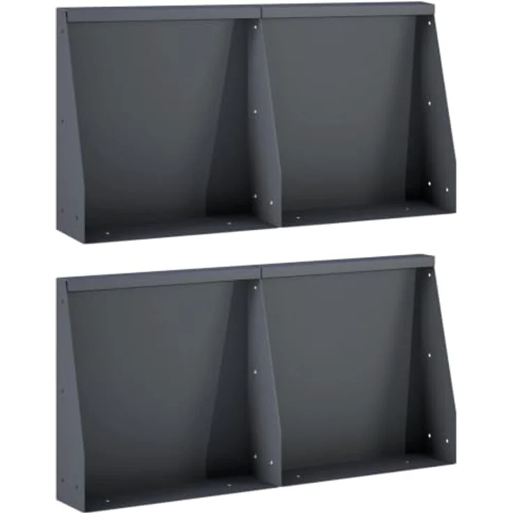 vidaXL Beetumrandung Stützmauer, 4 Stück, 40 x 12 x 40 cm, wetterfester Stahl, anthrazit, modulares Design – Bild 1