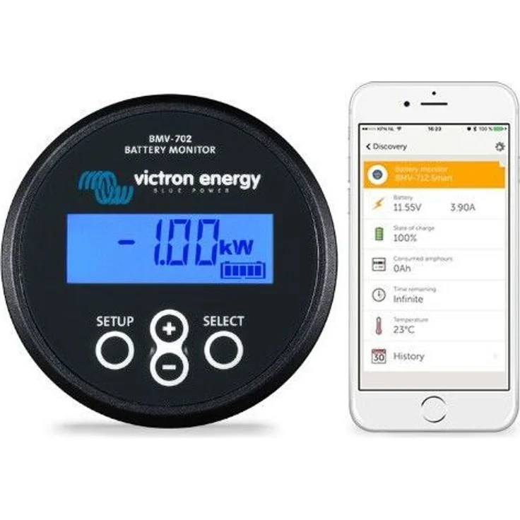 Victron Energy BMV-712, Bluetooth-Batteriemonitor für Solarspeicher, schwarz