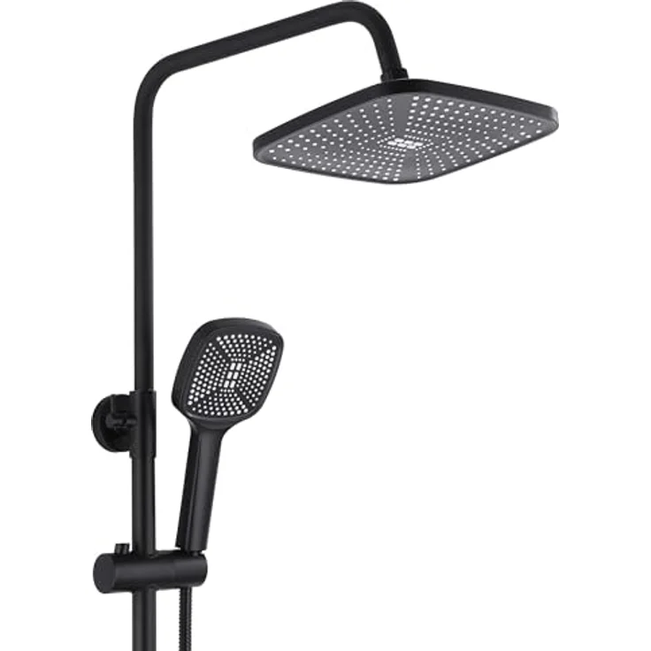 wohnwerk.idee Duschsystem Design Duscharmatur mit Regenbrause und Handbrause, Kupfer matt, komfortabler Einhebelmischer – Bild 3
