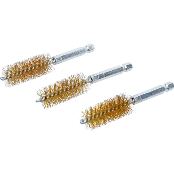BGS 3078-17-M | Messingbürste | 3-tlg. | 17 mm | Antrieb Außensechskant 6,3 mm (1-4'') | Loch-Drahtbürsten | für BGS 3078 – Bild 2