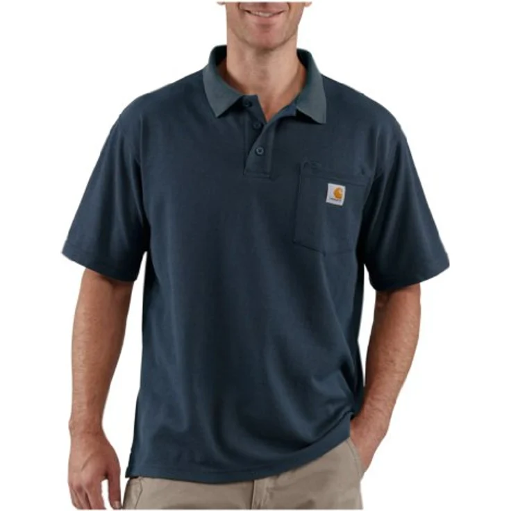 Carhartt Poloshirt K570 Work Pocket, Piqué-Gewebe mit schmutzabweisendem Finish, grau – Bild 2