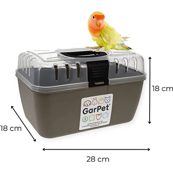 GarPet Transportbox Kleintier Meerschweinchen Hamster Vogel Mäuse Nagetier Trage Box Reisebox Kleintiertransportbox Transportkiste – Bild 3