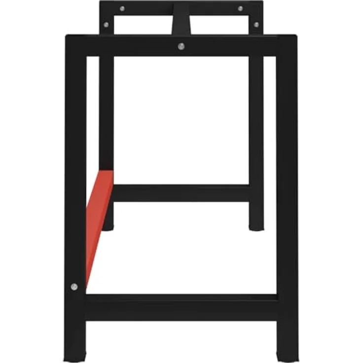 vidaXL Werkbankgestell Metall 120x57x79 cm Schwarz und Rot – Bild 7