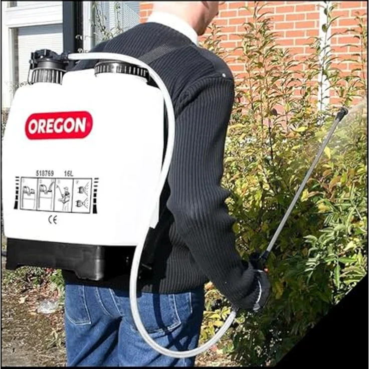 Oregon Rückenspritze/Druckspritze/Gartenspritze/Unkrautvernichter/Sprühgerät, 16 Liter, Tragbares Gartenzubehör mit Lanze und 2 Verstellbaren Sprühdüsen (51769) – Bild 2