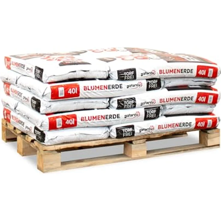 Galamio Blumenerde torffrei, Gebrauchsfertige Gartenerde in 1 Palette (15 x 40 l / 600 Liter) – Bild 2