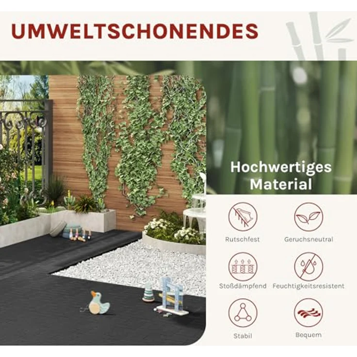 22er-Set WPC Terrassenfliese, Bodenbelag für Terrasse anthrazit – Bild 2