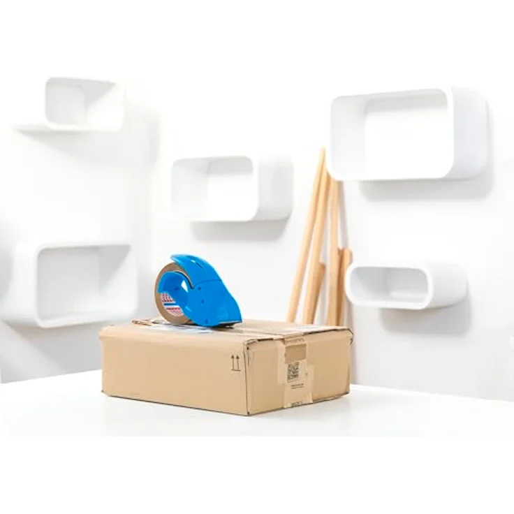 tesapack Abroller Pack' n' Go - Ergonomischer, blauer Handabroller für Paketbänder - Inklusive 50 m x 48 mm Klebeband - Preisvergleich – Bild 4