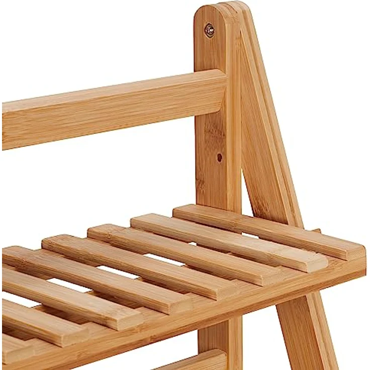 relaxdays Blumenständer Bambus klappbar, 3 Ebenen, natürliche Optik – Bild 8