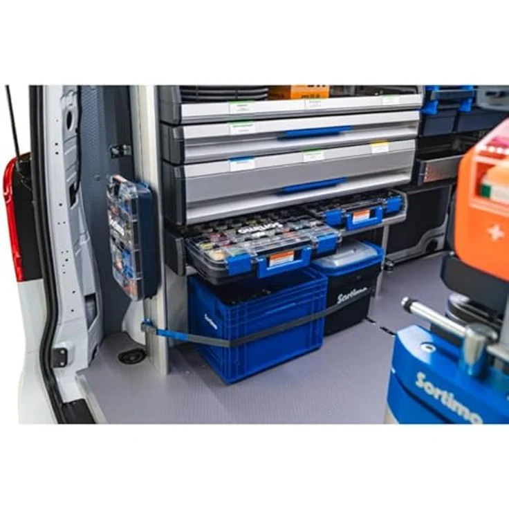 Sortimo T-BOXX G, Kleinteilebox mit 23 Insetboxen H63, transparenter Deckel, flexible Unterteilung, kompatibel mit WorkMo – Bild 5