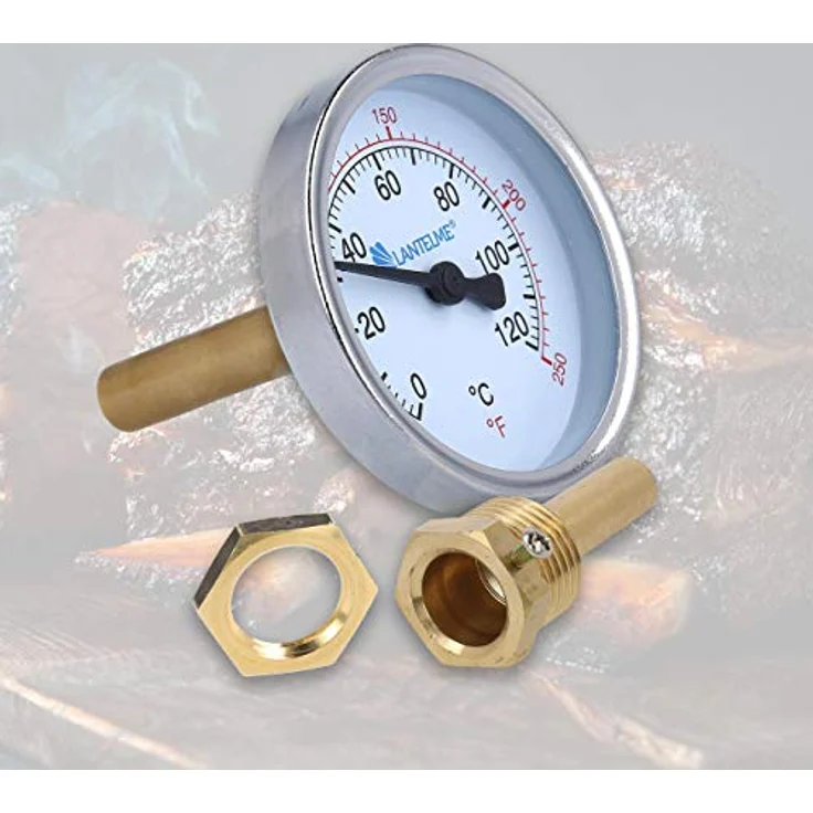 Lantelme Räucherthermometer 120 Grad Edelstahl 30cm und 50cm Thermometer für Smoker Räucherofen Räuchertonne Räuchergrill Räucherschrank (5cm) – Bild 4