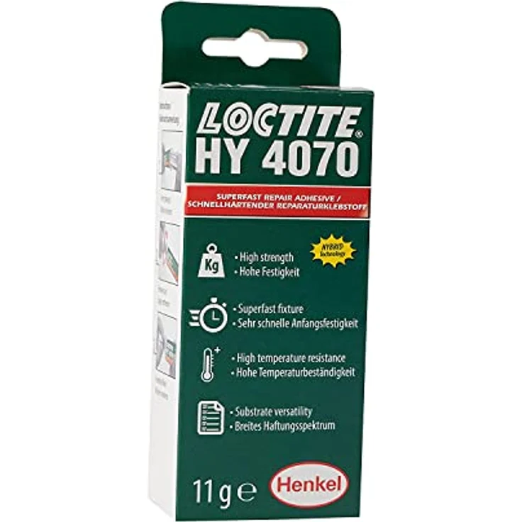 LOCTITE HY 4070, 2K-Kleber mit Hybridtechnologie, schnelle Fixierung dank Cyanacrylat-Komponente, temperaturbeständiger 2-Komponenten-Kleber für senkrechte Flächen, 1x11g – Bild 3