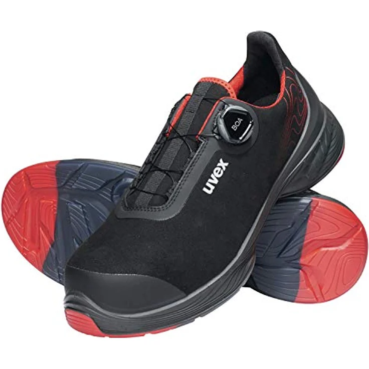 Uvex 1 G2 Halbschuhe S3, schwarz-rot, weite 11, Gr. 47, mit uvex i-PUREnrj Technologie und Boa® Fit System – Bild 2