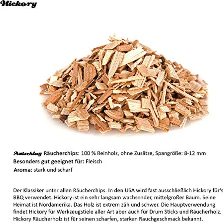 Axtschlag Wooden Barbecue Chips - Hickory Wood (1 Kg) – Bild 3