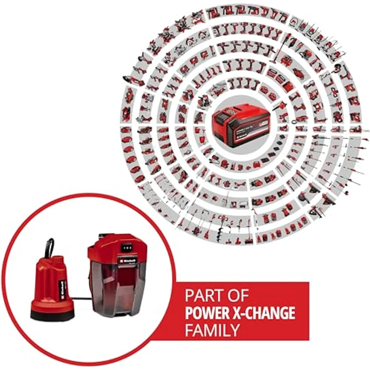 Einhell Power X-Change GE-SP 18 LL Li (1x4,0Ah) Klarwasser-Tauchpumpe 4500 l/h 8m – Bild 2