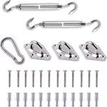 Sekey Sonnensegel Befestigungs Kit Zubehör Montage 8 Zoll, zur Befestigung von Dreieckiges Sonnensegel, Karabiner Montageset aus Edelstahl, 30-teilig