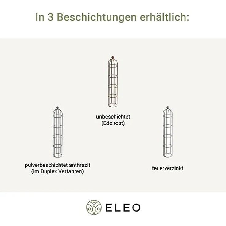 ELEO Rankobelisk „Messina“ I massiver Obelisk aus Schmiedeeisen I in 2 verschiedenen Größen I dekorativer & praktischer Rankobelisk aus Metall (klein, pulverbeschichtet) – Bild 3