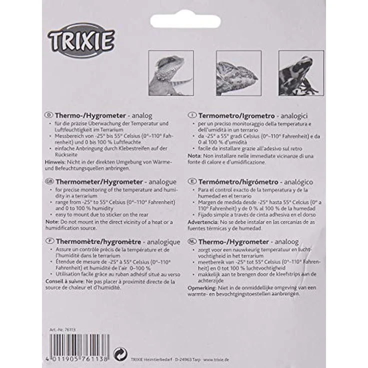 Trixie 76113 Thermo-/Hygrometer, analog, ø 7,5 cm – Bild 2