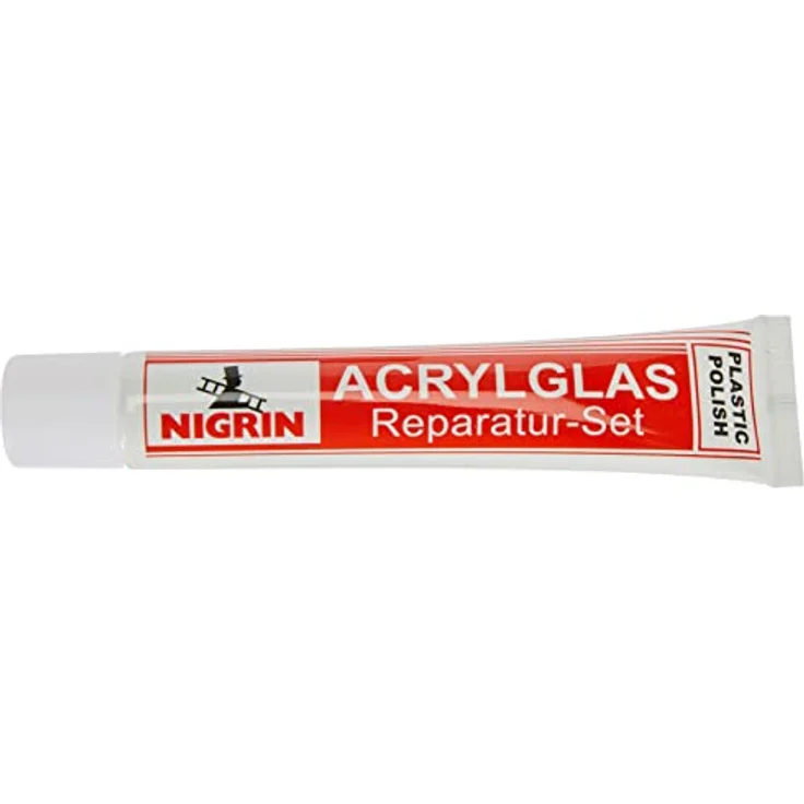 NIGRIN 73914 RepairTec Acryl-und Plexiglas Politur-Set: 1 x Kunststoff-Politurpast, 1 x Schleifpapier, 1 x Poliertuch – Bild 2