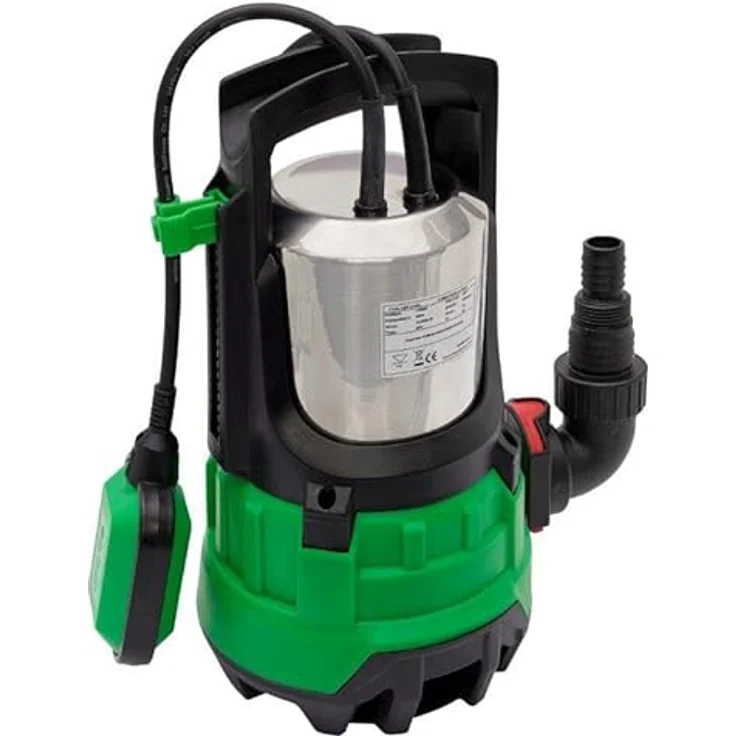 CHM GmbH Tauchpumpe Schmutzwasserpumpe 15000 l/h 1100 Watt für Partikel bis 25mm mit 360° Winkeladapter, Schwarz – Bild 1